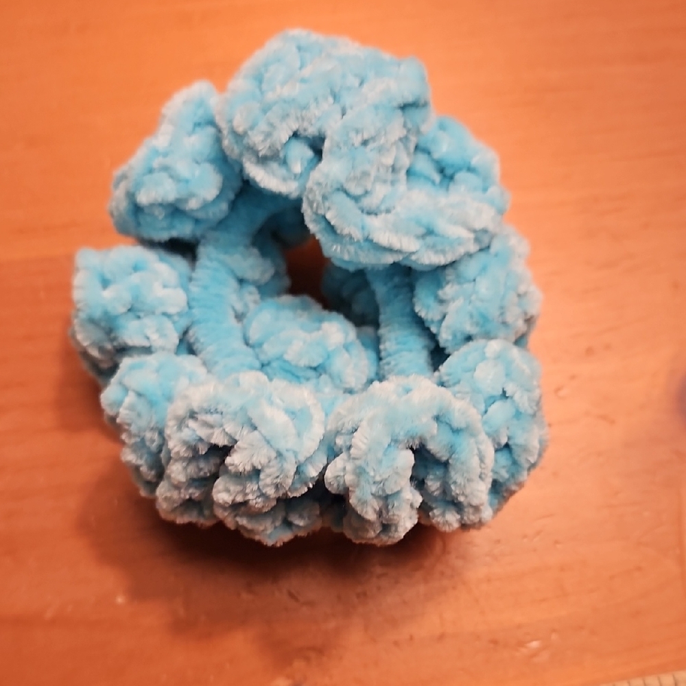 🌟3/$10🌟Handcrafted Plush Sky-Blue Scrunchie